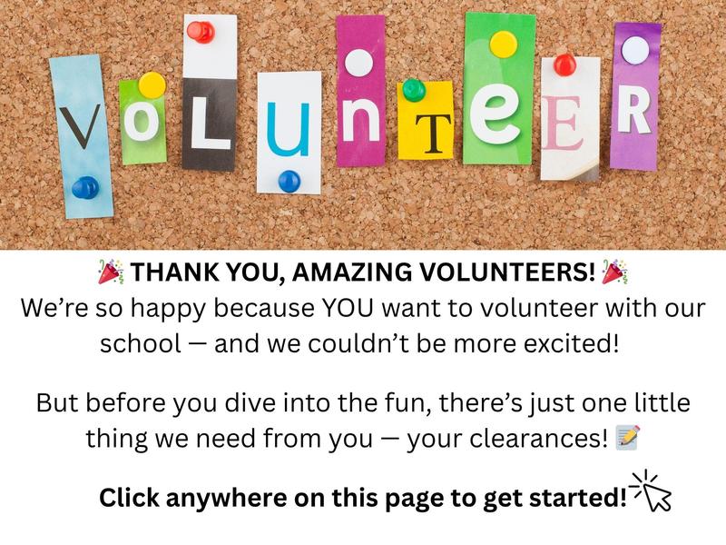 Colorful collage of letters spelling 'Volunteer' with celebratory text and call to action.