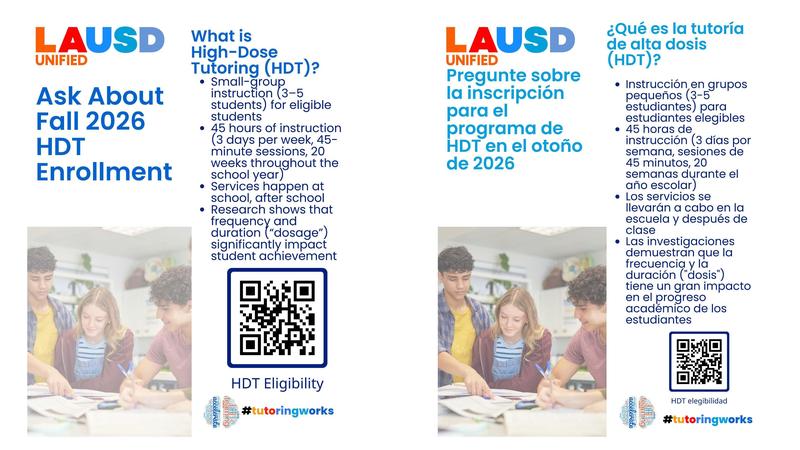 High-Dose Tutoring Information for 2026-2027
