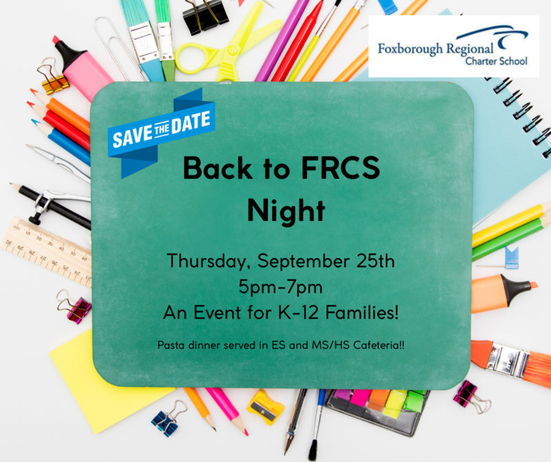 Join Us for Back to FRCS Night | Thursday, September 25th