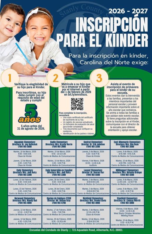 Kindergarten Registration Flyer- Spanish
