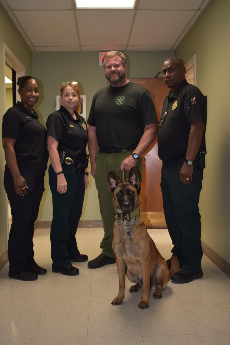 K-9 Sasha searches Detention Center.