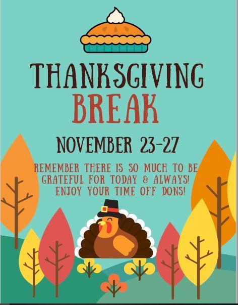 Thanksgiving Break Nov. 23rd-27th - No School Featured Photo
