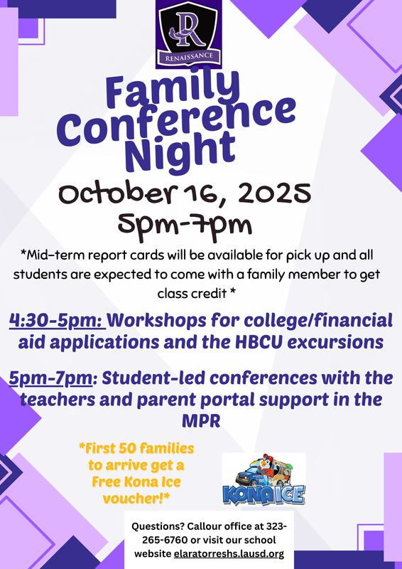 Family Conf Night 10/16 5-7pm