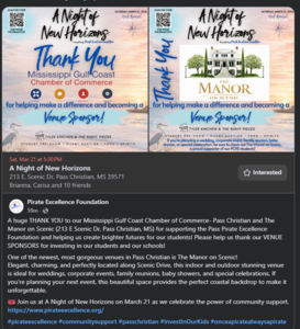 A huge THANK YOU to our Mississippi Gulf Coast Chamber of Commerce- Pass Christian and The Manor on Scenic