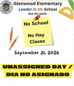 No School on Monday, September 21, 2026