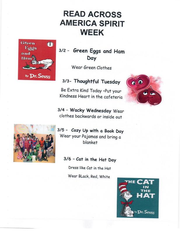 Read Across America Spirit Week Flier