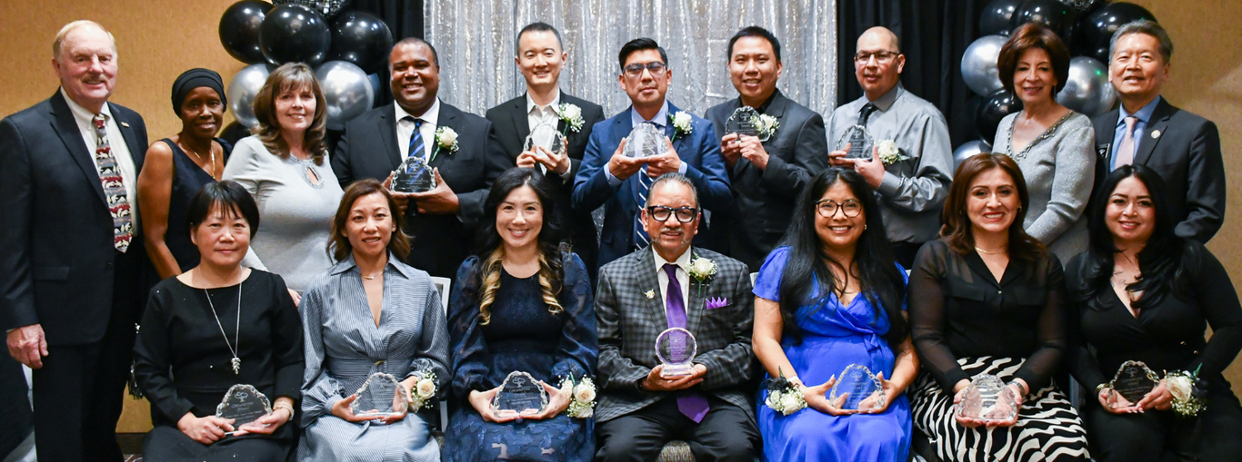 2025 Cornerstone Recipients take a photo with the Board of Trustees.