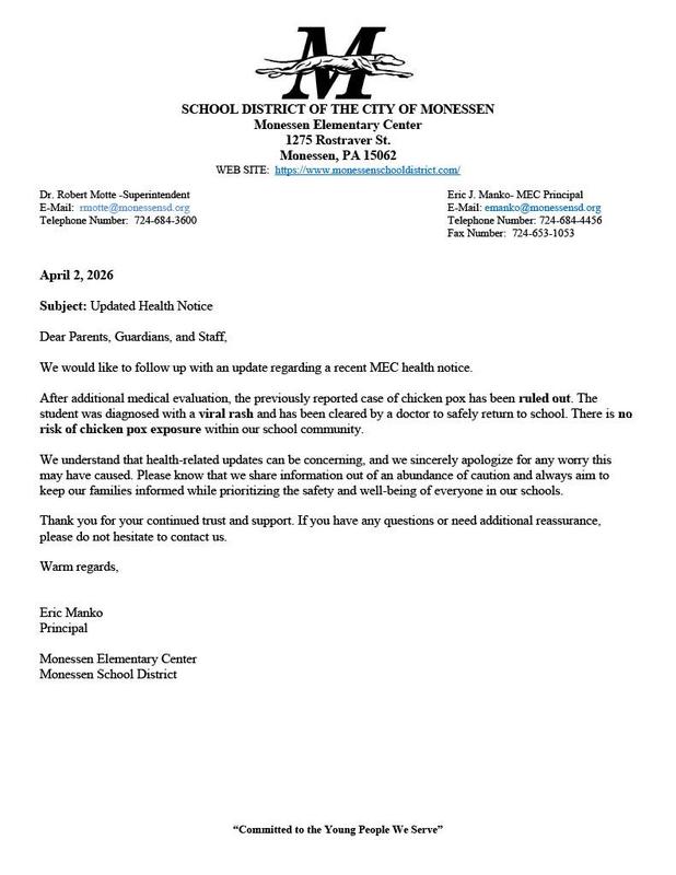 Letter from Mr. Manko/Health Alert Concern Cleared Featured Photo