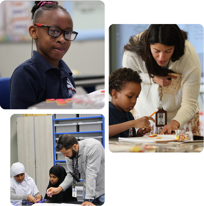 Students engaged in various activities in a science lab, showcasing teamwork and experimentation