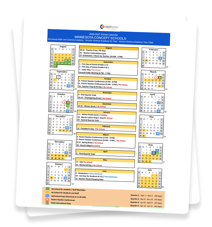 Minnesota Math and Science Academy Calendar