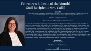 Mrs. Callif information