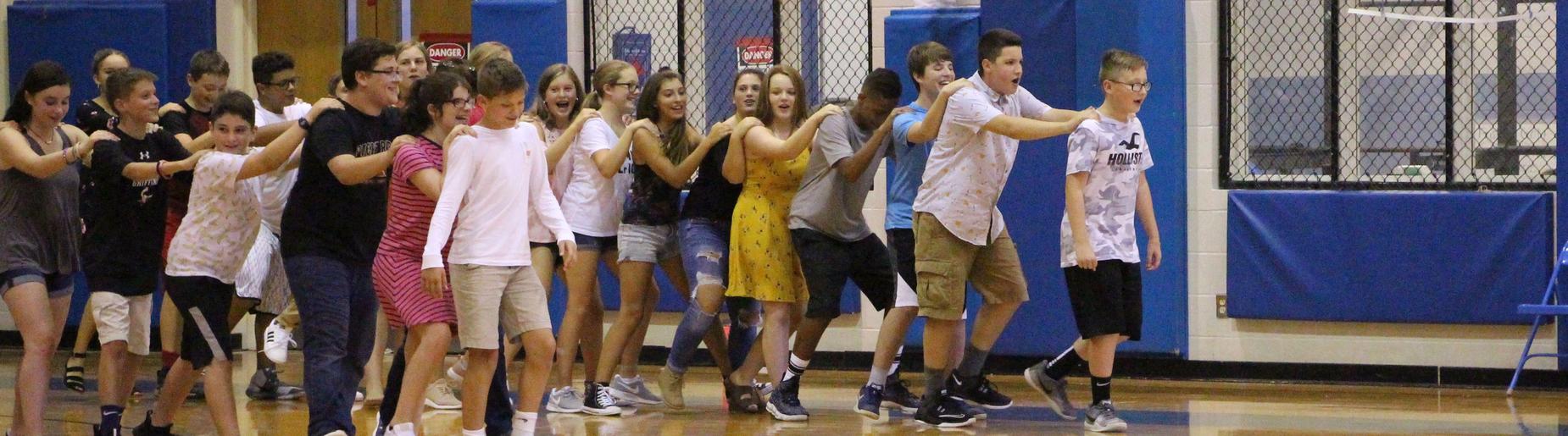 Gananda Middle School students participate in a special team building event