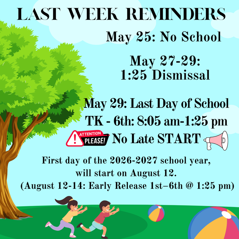 Last Week of School 2026