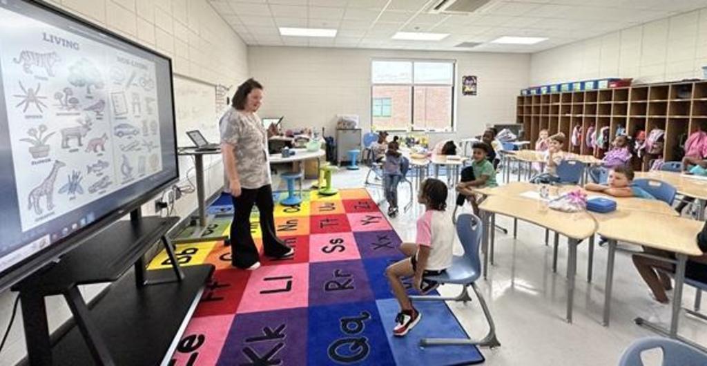 Lesson in progress in second-grade classroom