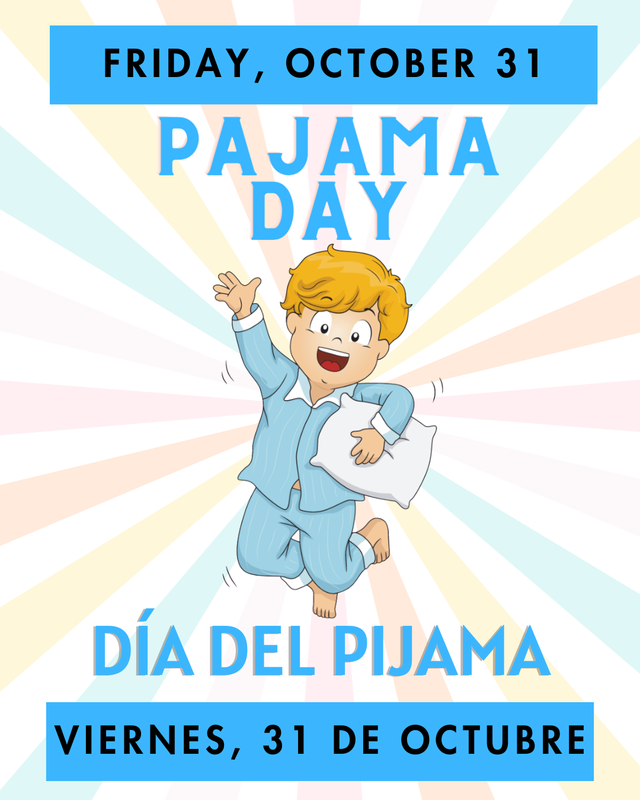 clipart of a boy jumping while holding a pillow, Pajama Day