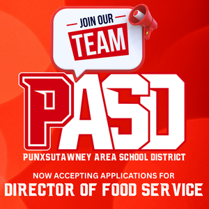 Red and orange background with PASD letters and a talking bubble that says, "Join our Team"
