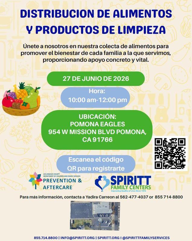 food and cleaning supplies distribution spanish flyer