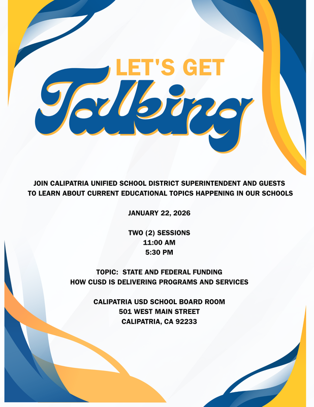 Let's Get Talking Announcement Jan 22 2026