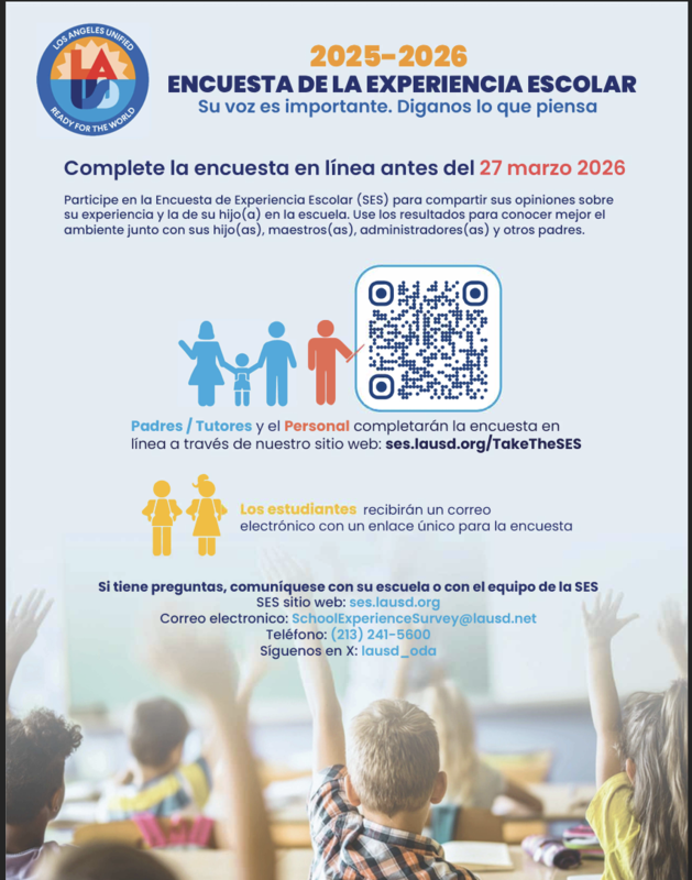school experience survey flyer spanish