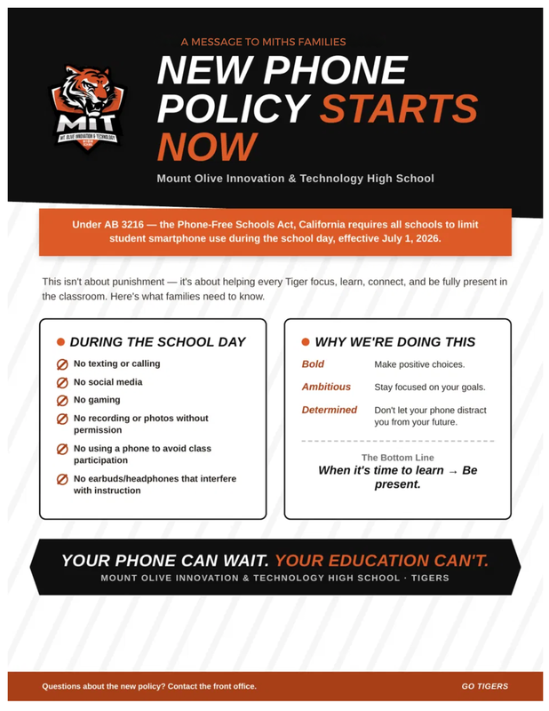 New Phone Policy for the entire district