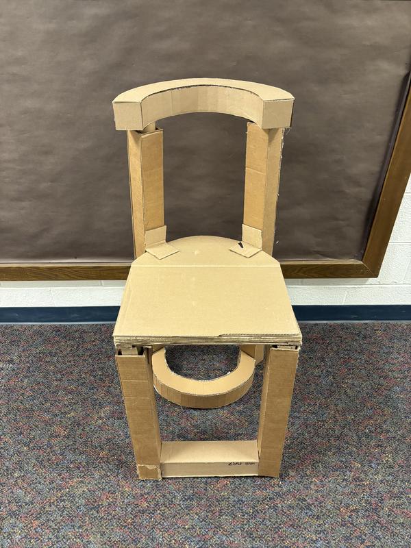 Decorative chair made from cardboard
