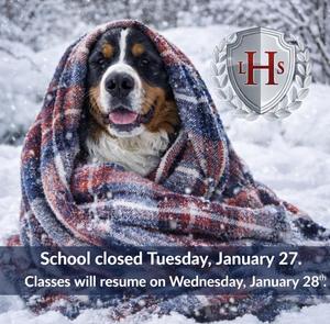 Griffin staying warm. School closed Jan. 27th picture.