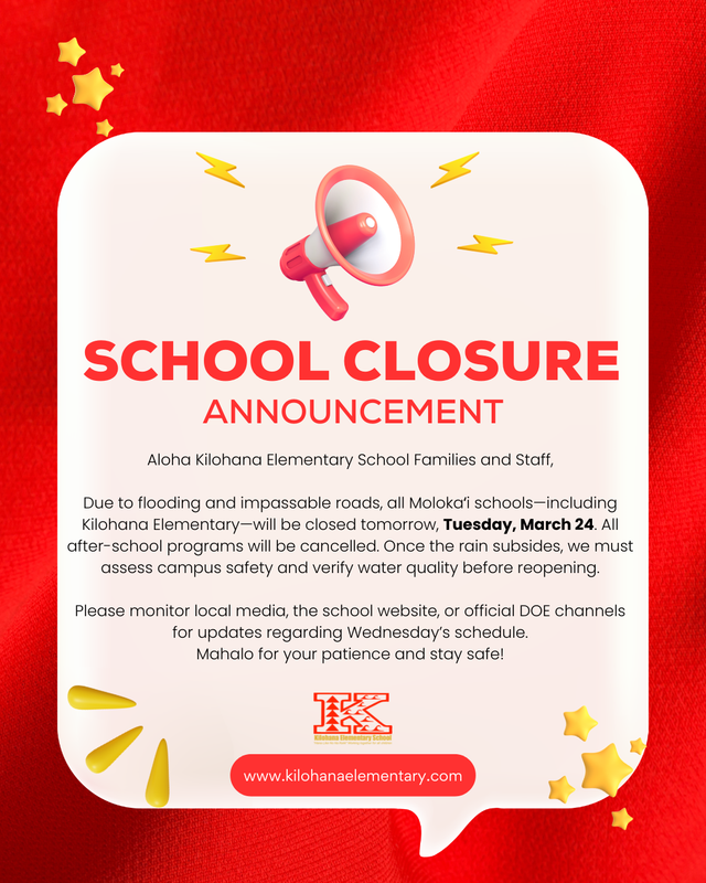 School closure annoucement
