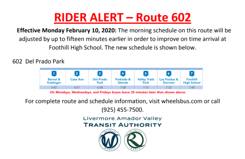 WHEELS Bus Schedule Change Route 602 Featured Photo