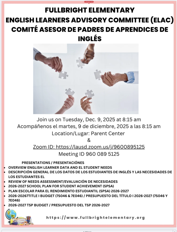 English Learner Advisory Committee (ELAC) Featured Photo