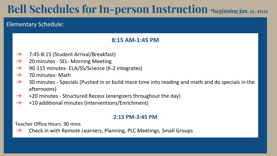 ES Schedule