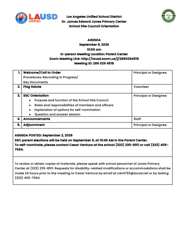 9-9-26 SSC Orientation Agenda