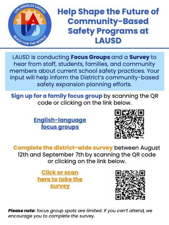 District logo and QR codes