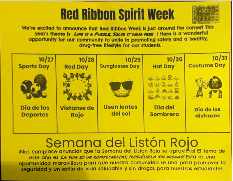 Red Ribbon Week / Semana del Listón Rojo