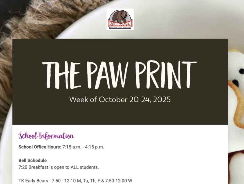 The Paw Print: Week of October 20th