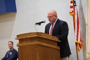 Superintendent Brian Spadafino was the event's MC