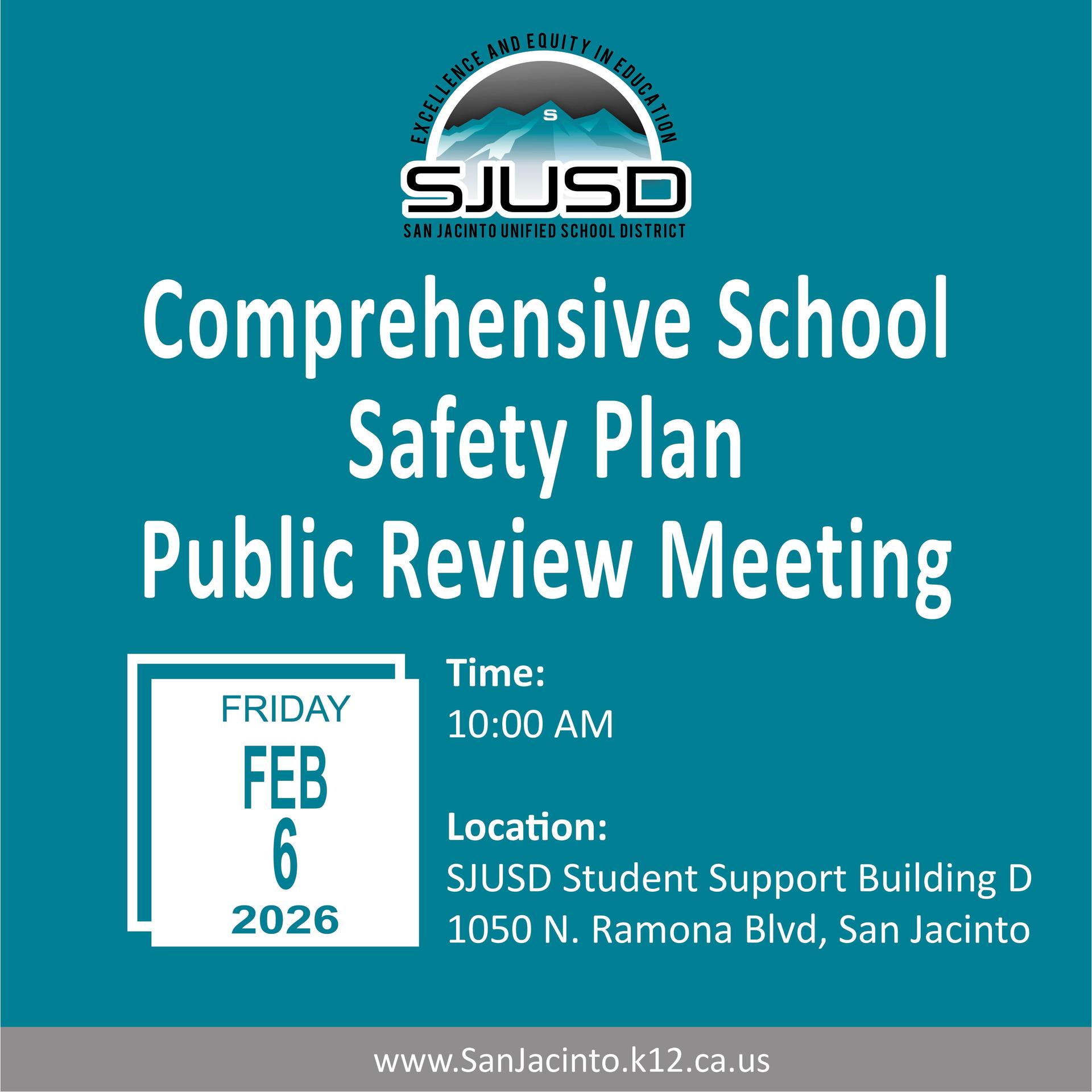 Graphic - Comprehensive School Safety Plan Review 2026