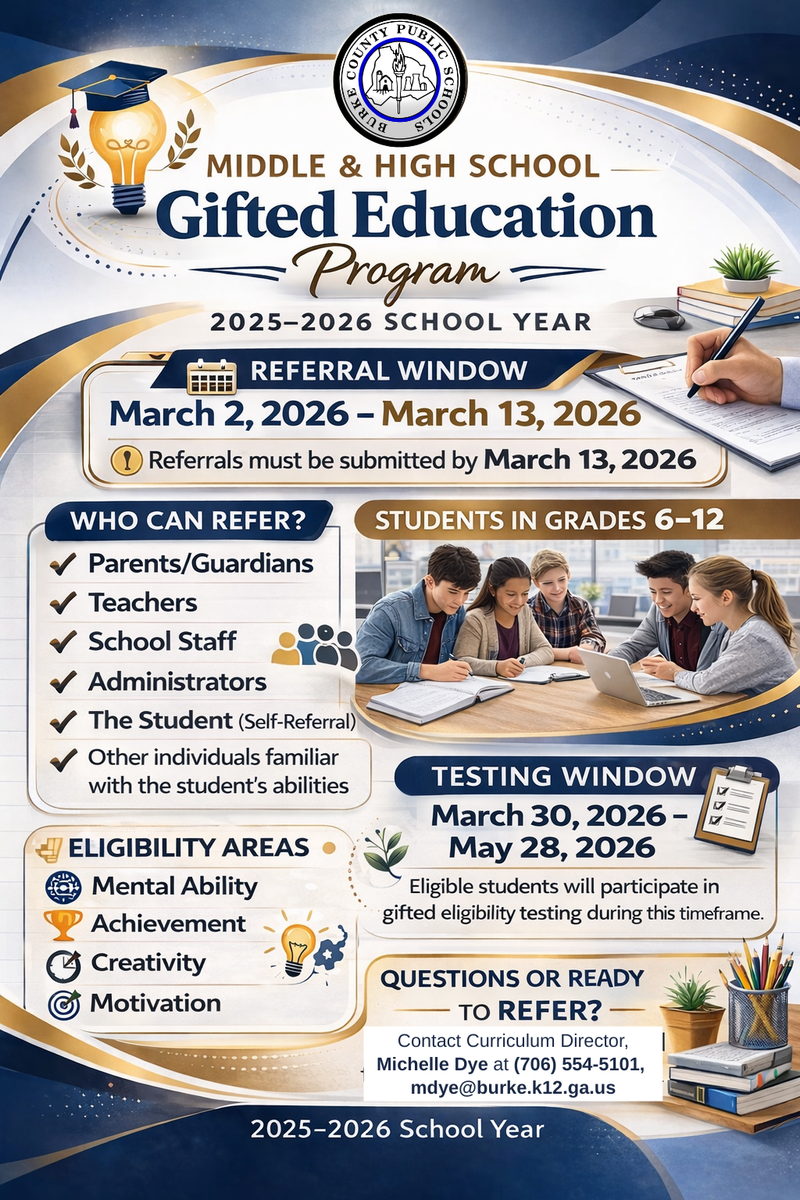 middle and high gifted referral flyer
