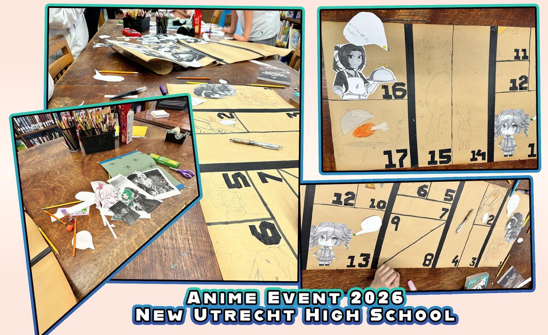 Students create a collaborative manga. Each student continues where the previous student left off.