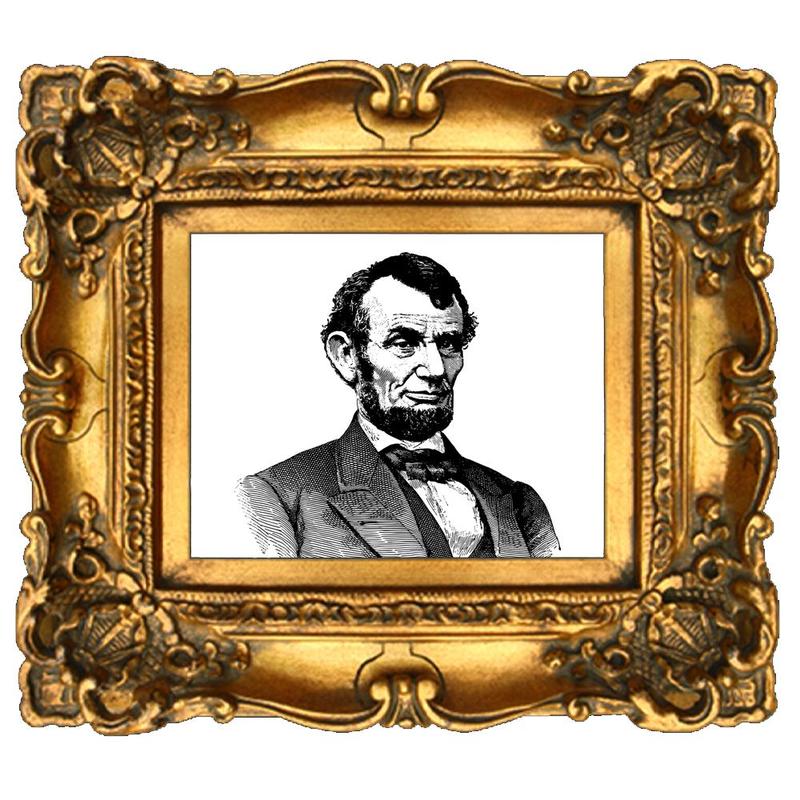 Abe Lincoln in a picture frame