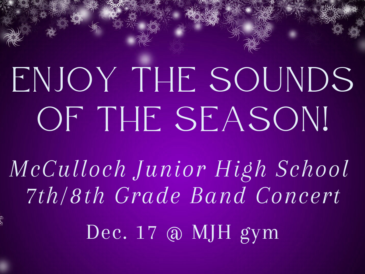 promo graphic - MJH holiday band concert 12/17/25