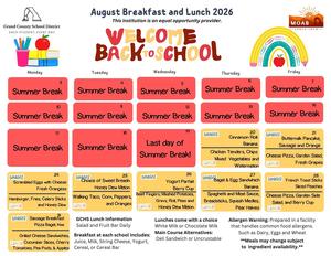 GDSD August 2026 Meal Menu