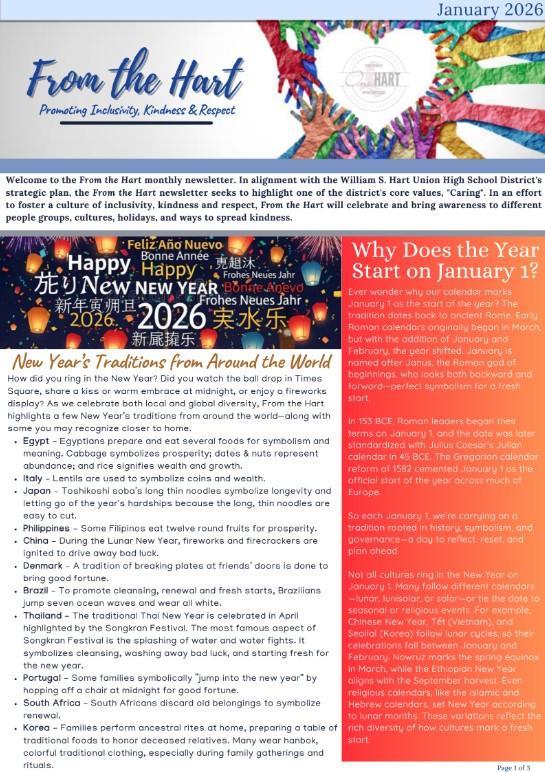 From the Heart Newsletters: New Years!