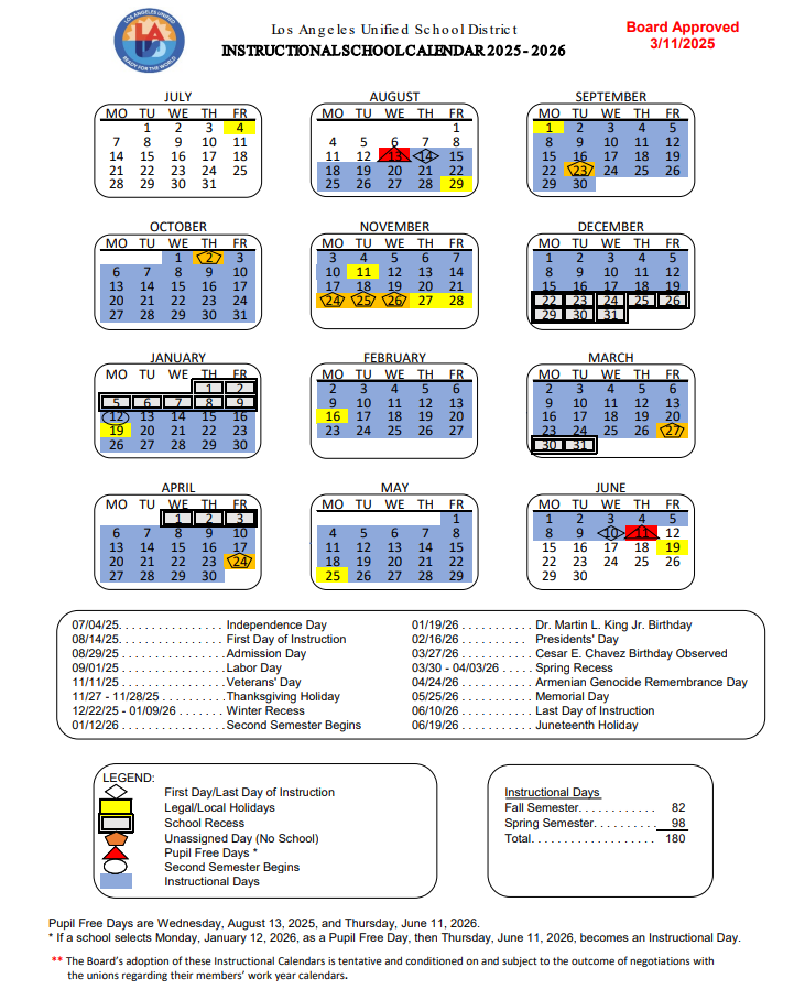 Calendar 25-26