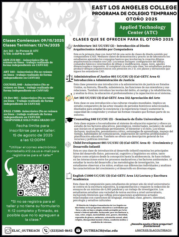 dual enrollment flyer spanish
