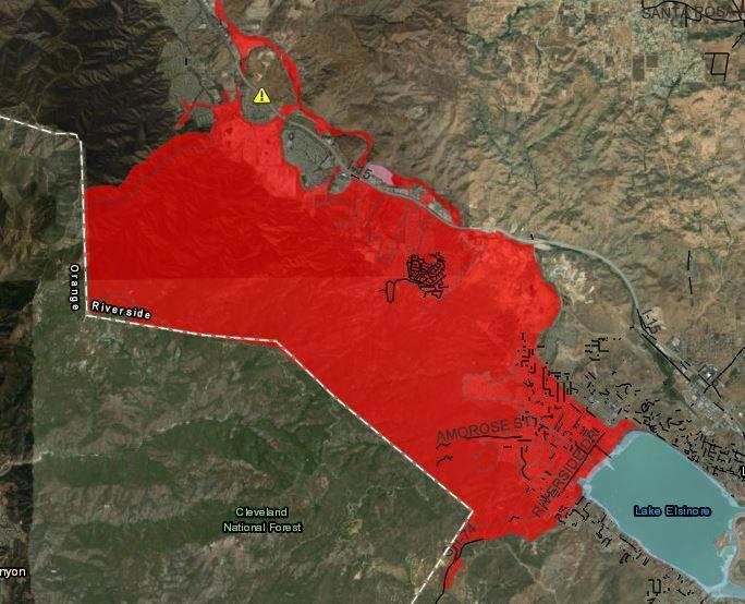 Holy Fire debris flow hazard map