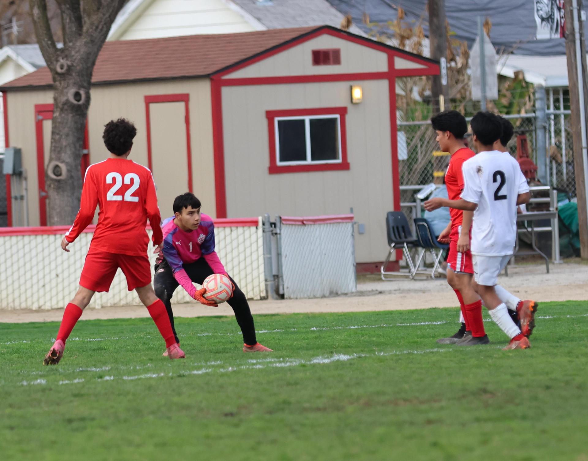 junior varsity boys playing soccer against washington union