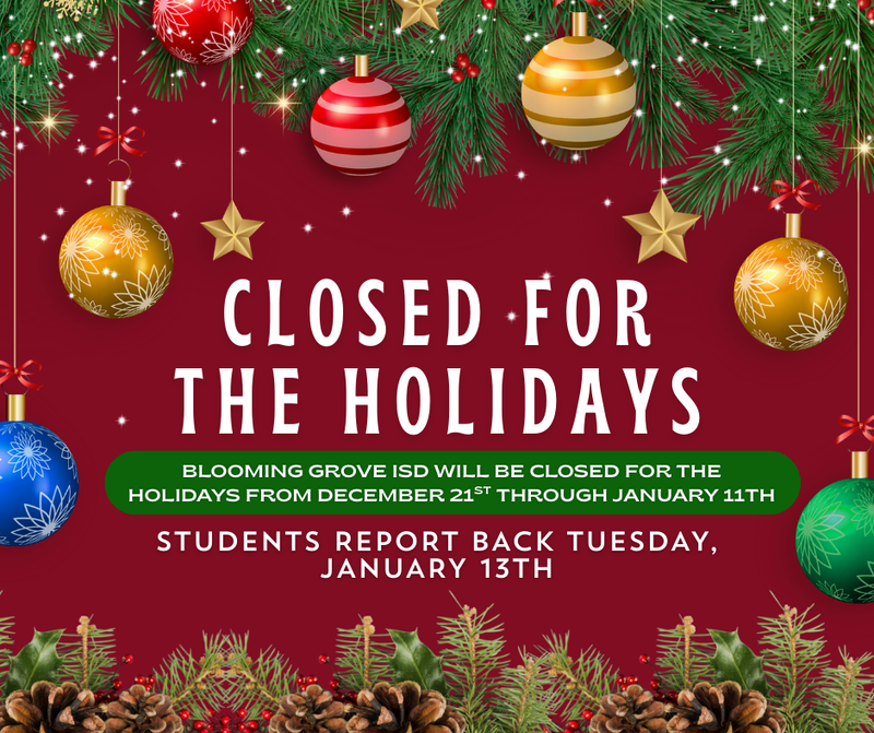 Closed for the Holidays Thumbnail Image