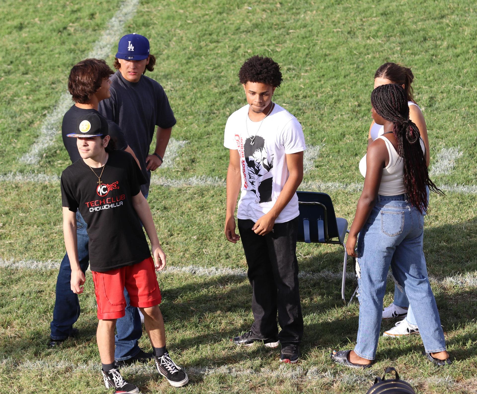 Students and staff enjoying the back to school rally