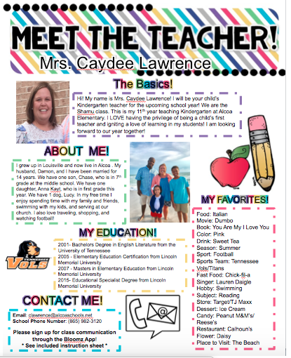 Classroom Welcome Page