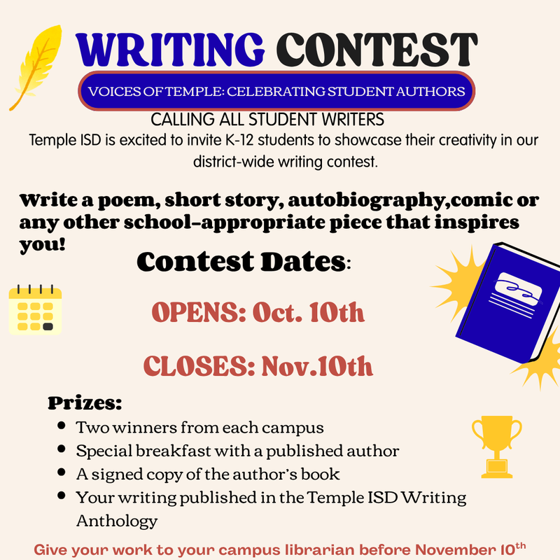 writing contest open october 10 through november 10